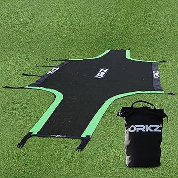 Soccer Goal Target Net - 24ft x 8ft Scoring Training Equipment - Improve Kick Practice Shooting Targets, Portable Football Target Sheet with Carry Bag, Ground Stakes, Bungee Cord Included - Image 5