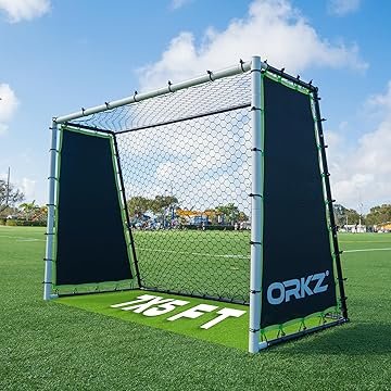 Soccer Goal Rebounder Trainer 3-in-1 | 7X5' Large Ultra-Responsive Rebound Net for Powerful Football Practice, High Passing, Low Passing and Shooting Training, Includes Ground Stakes - Image 4
