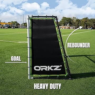 Soccer Goal Rebounder Trainer 3-in-1 | 7X5' Large Ultra-Responsive Rebound Net for Powerful Football Practice, High Passing, Low Passing and Shooting Training, Includes Ground Stakes - Image 7